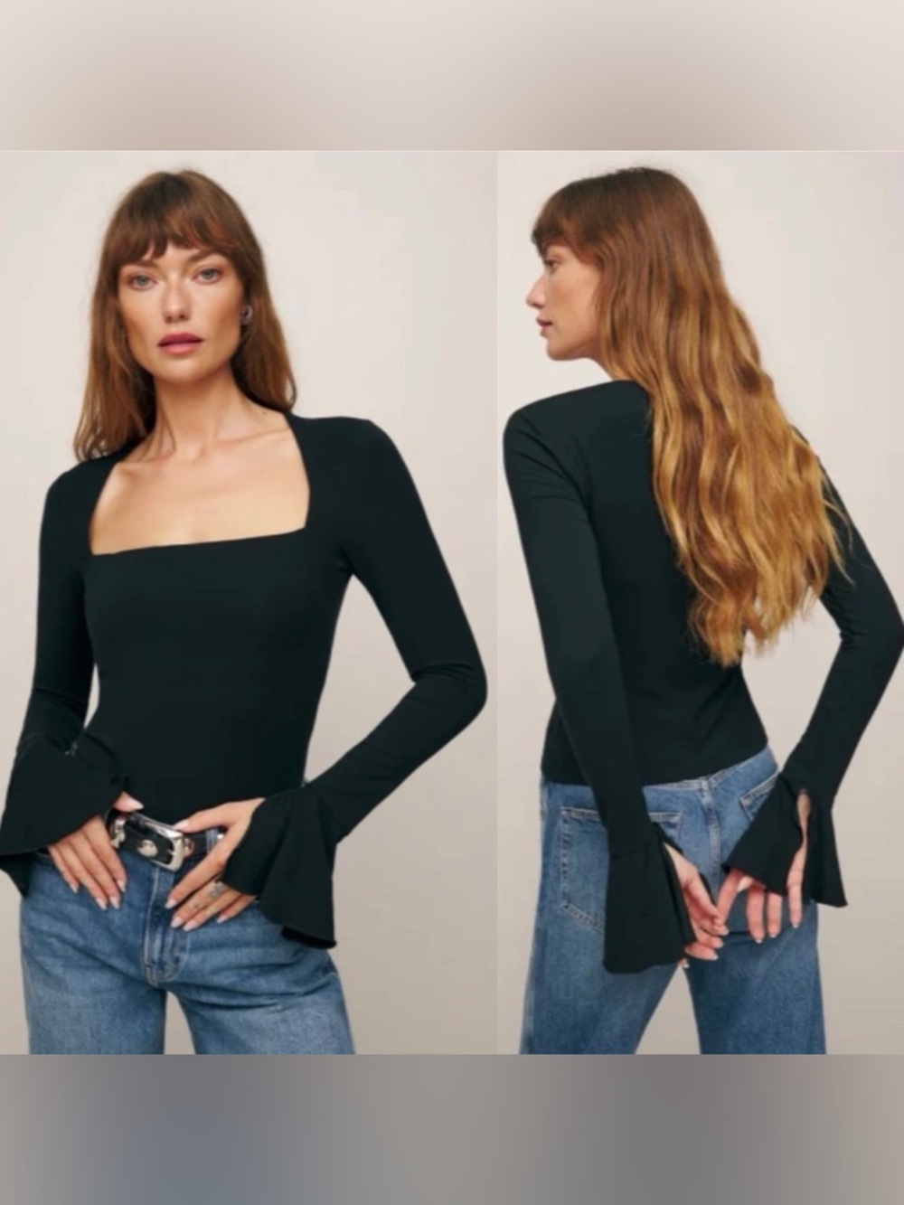 Reformation Lucca Knit Top Black Size Small